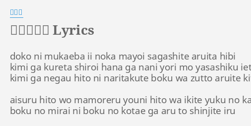 やさしい花 Songtext By 奥華子 Doko Ni Mukaeba Ii