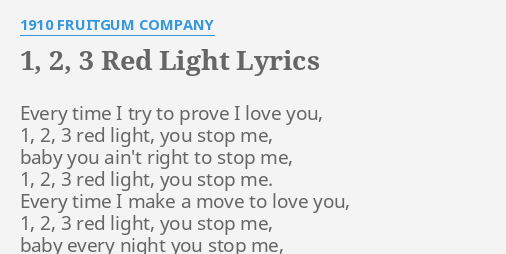song 1 2 3 red light lyrics