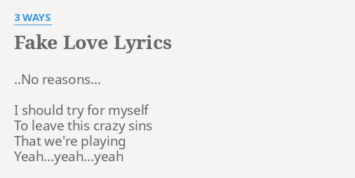 Fake love lyrics