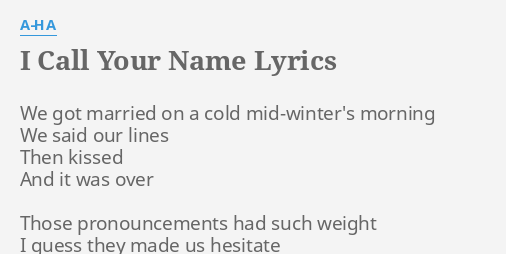 i cannot call on your name lyrics