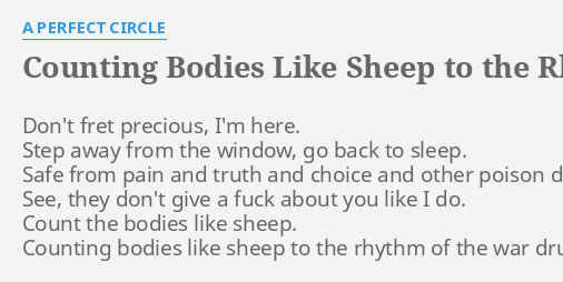 counting bodies like sheep to the rhythm of the war drums lyrics