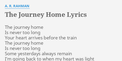 journey for home lyrics