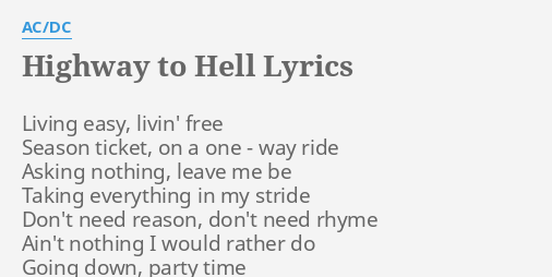 lyrics highway to hell lrc ac dc topic