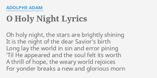 Oh holy night lyrics