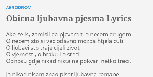 Aerodrom obična ljubavna pjesma lyrics