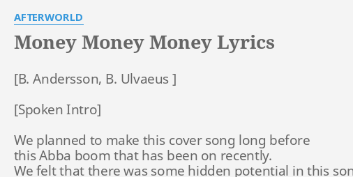 Money song lyrics