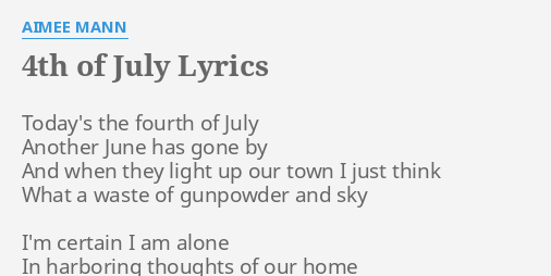 aimee mann 4th of july youtube