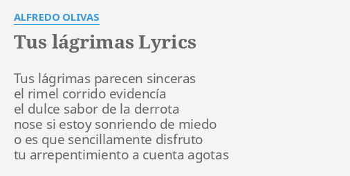 TUS LÁGRIMAS
