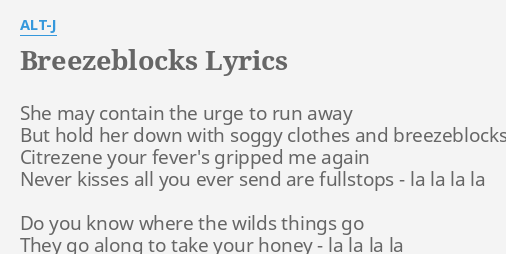 "BREEZEBLOCKS" LYRICS by ALT-J: She may contain the...