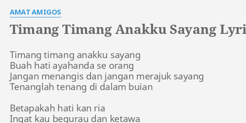 Lirik Jangan Menangis Sayang - Harus kau terima perpisahan ini walau