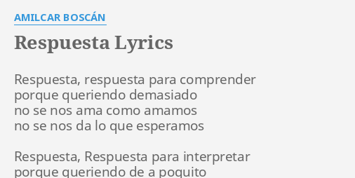 amilcar boscan respuesta amilcar boscan respuesta