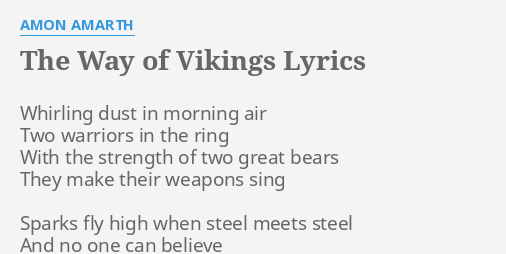 amon amarth way of vikings lyrics