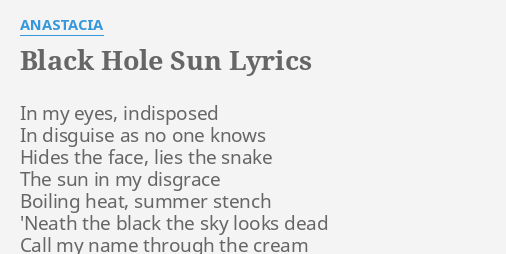 Black Hole Sun Lyrics