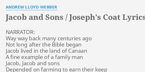 Jacob and sons joseph's on sale coat lyrics
