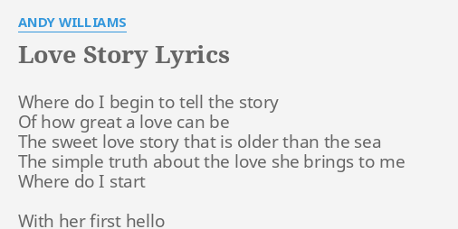 love story andy williams lyrics