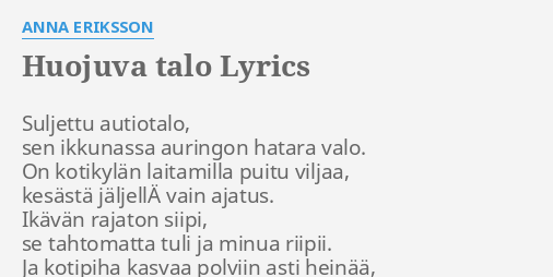 autiotalo lyrics