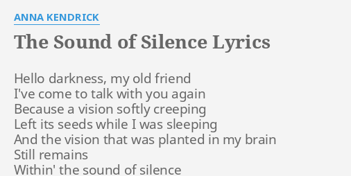 the sound of silence lyrics in english