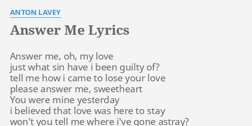 when i call you answer me lyrics