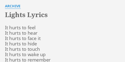 archive lights lyrics deutsch