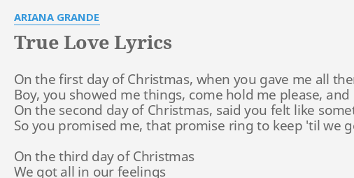 Ariana Grande – True Love Lyrics