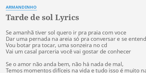 Featured image of post Se Amanh Tiver Sol Eu Quero Ir Pra Praia Com Voc Quero ir pra a bahia com voc entre tuas pernas repousar na bahia com gua clara tarde calma e um p r do sol pra ver