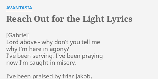 reach out for the light lyrics