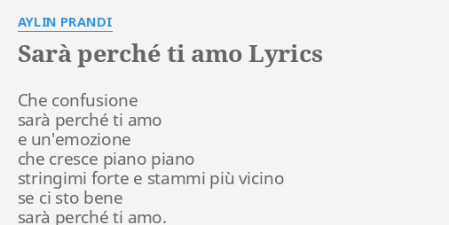 aylin prandi sara perche ti amo