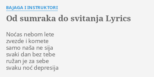 od sumraka do svitanja bajaga