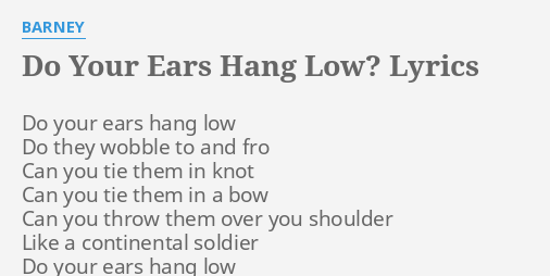 singing elephant toy do your ears hang low lyrics