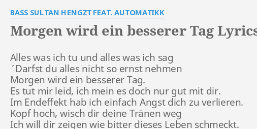 Zu verlieren dich text angst ich habe Ich habe