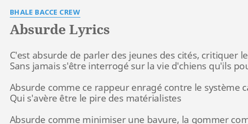 bhale bacce crew absurde