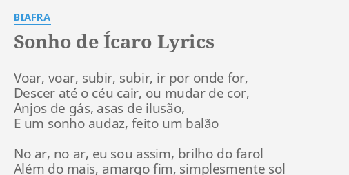 ICARO – Areia Movediça Lyrics