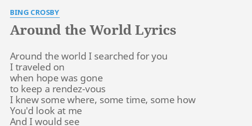 tour around the world lyrics