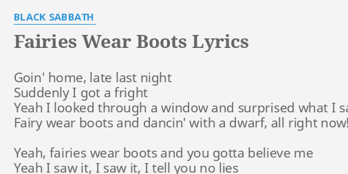 ozzy osbourne fairies wear boots lyrics