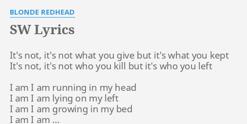 impure my Blonde hair lyrics redhead