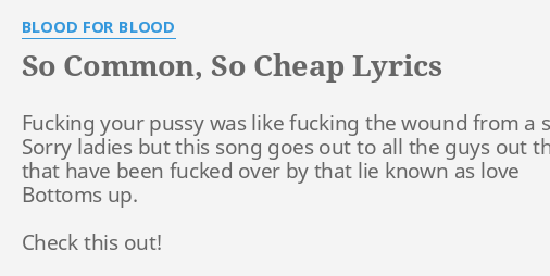 so common so cheap lyrics
