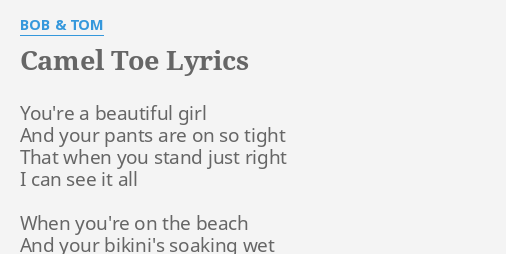 Camel Toe Lyrics By Bob Tom You Re A Beautiful Girl