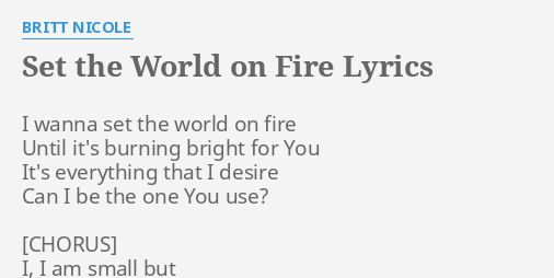 so let's set the world on fire song lyrics
