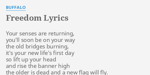 Freedom Lyrics By Buffalo Your Senses Are Returning