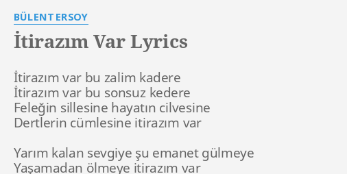 bulent ersoy itirazim var mp3