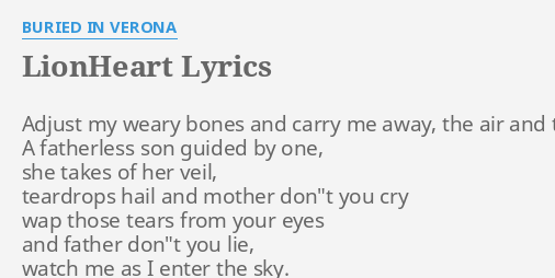 buried in verona lionheart
