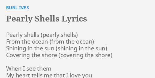 上 Pearly Shells Lyrics In Hawaiian 3103 Pearly Shells Lyrics In Hawaiian