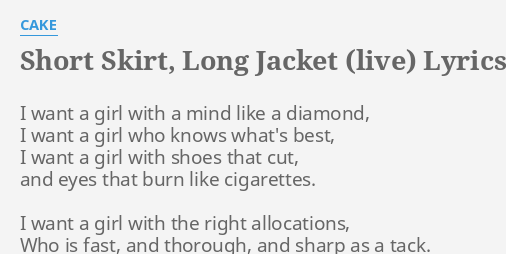 Short skirt on sale cake lyrics