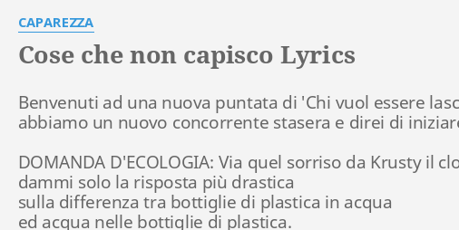 cose che non capisco caparezza