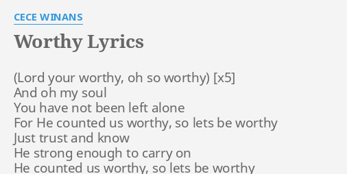 worthy of it all bpm cece winans