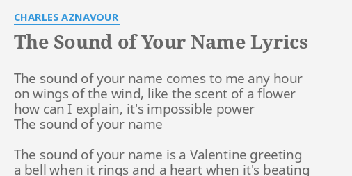 the sound of your name charles aznavour lyrics