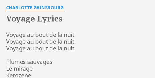 voyage charlotte gainsbourg lyrics