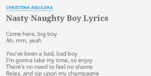 Nasty Naughty Boy Christina Aguilera