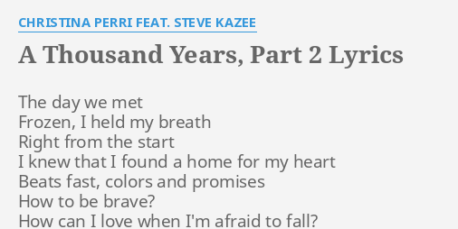 christina perri a thousand years feat steve kazee part 2 lyrics