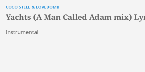 yachts a man called adam lyrics